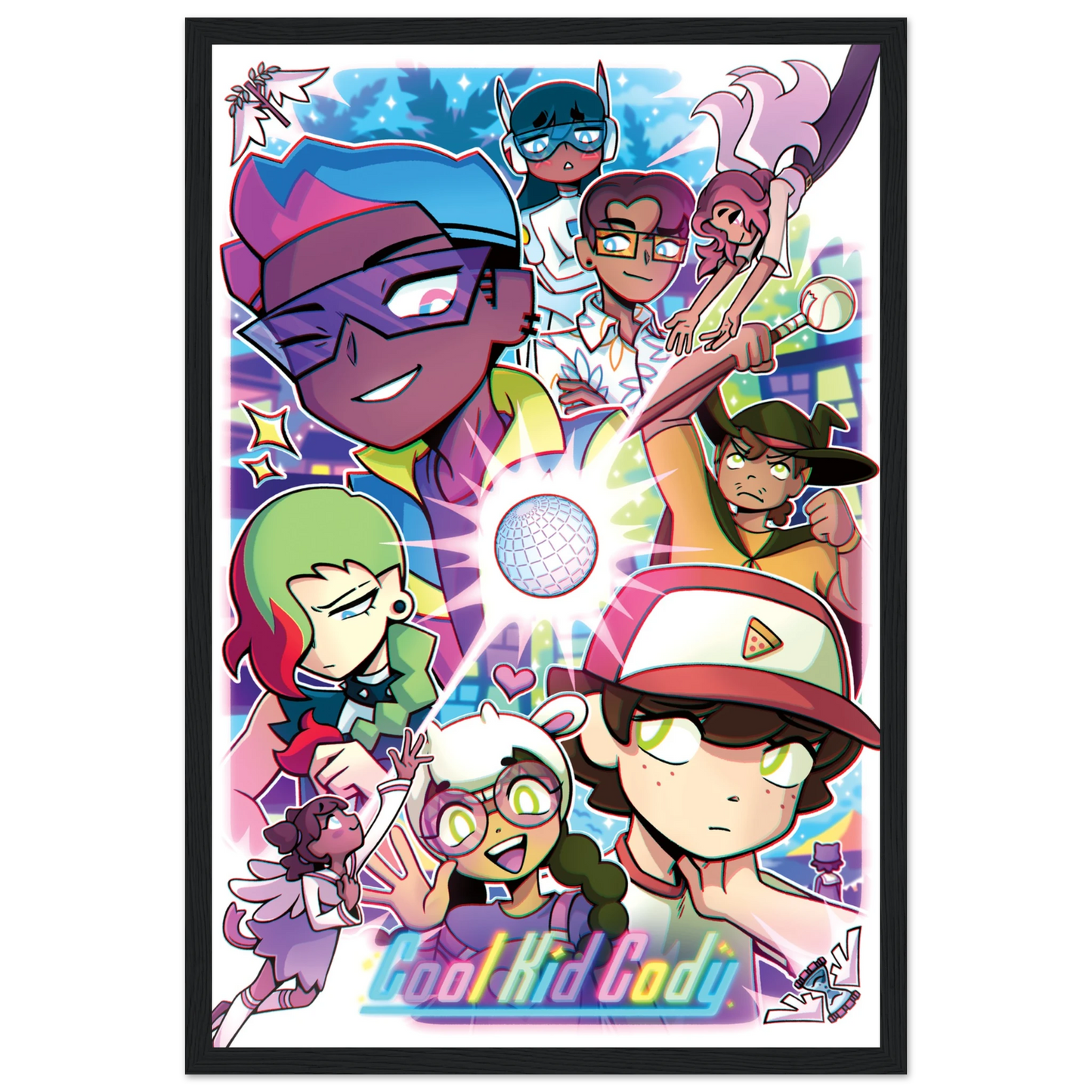 Cool Kid Cody Poster with Wood Frame
