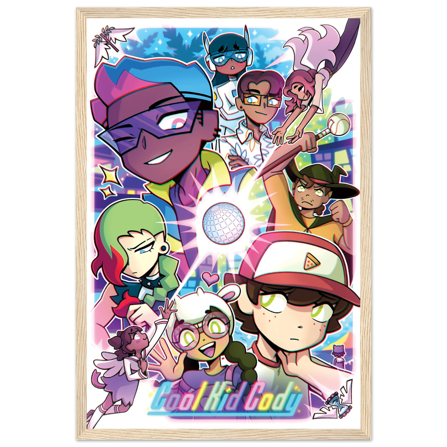 Cool Kid Cody Poster with Wood Frame