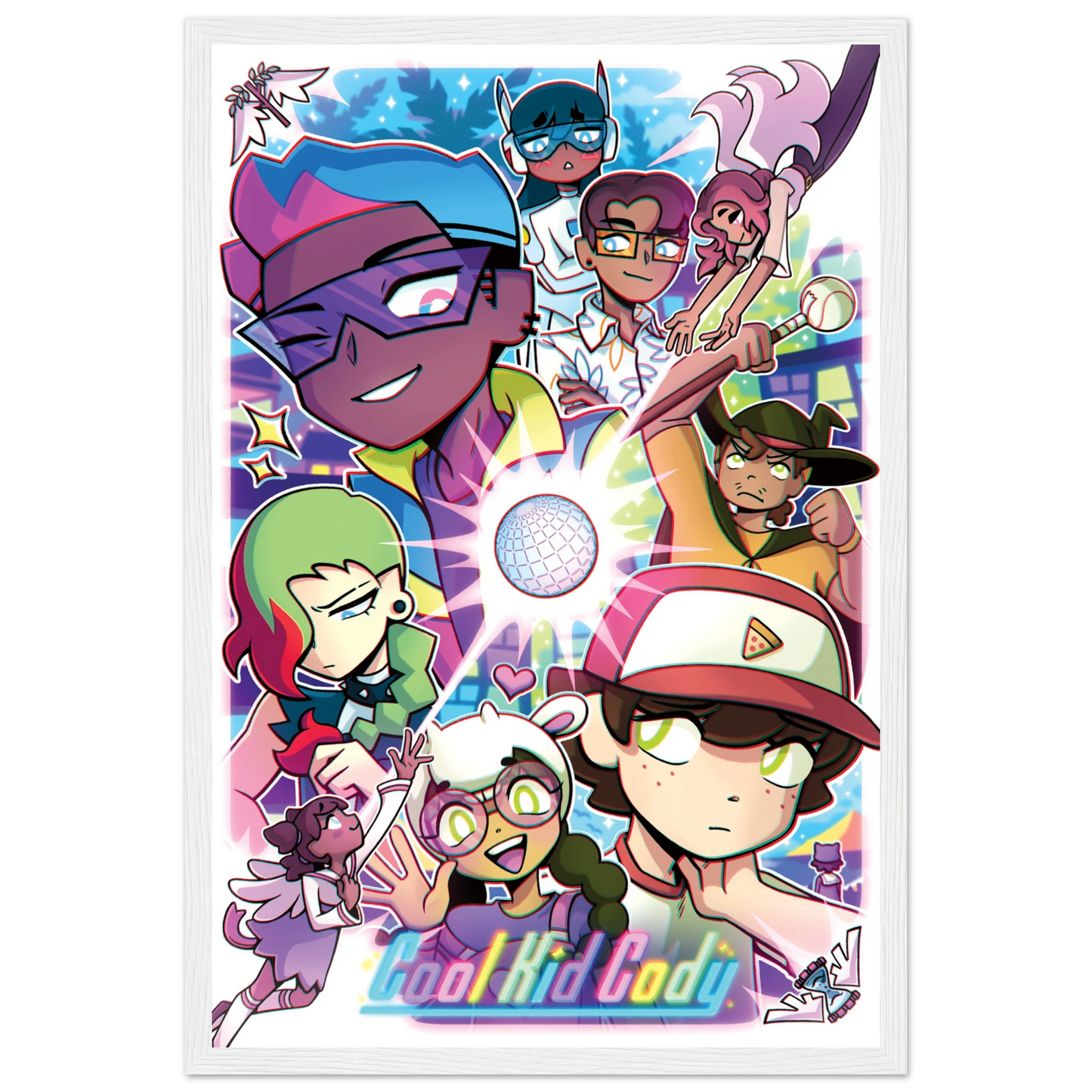 Cool Kid Cody Poster with Wood Frame