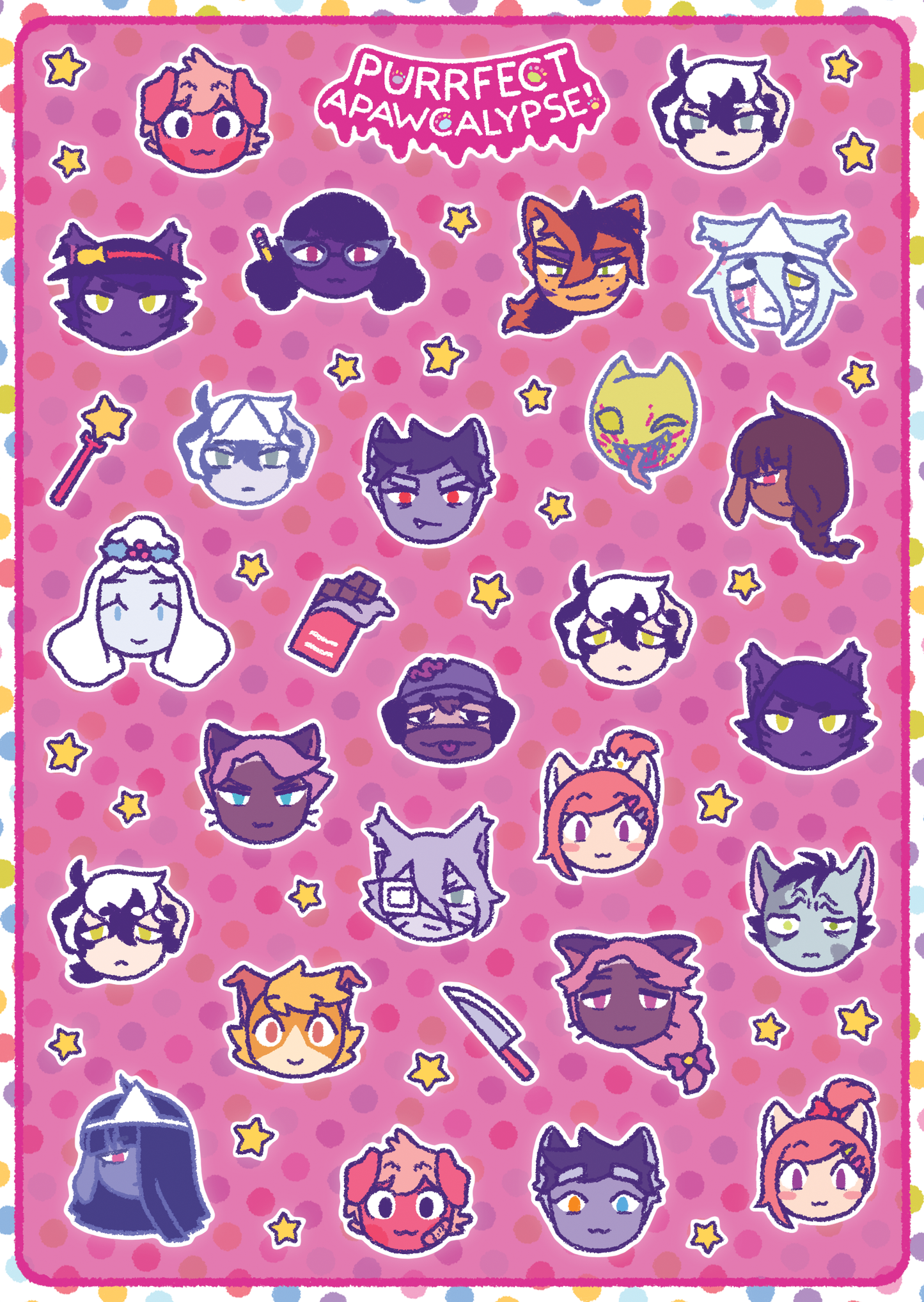 Purrfect Apawcalypse Glossy Sticker Sheet!