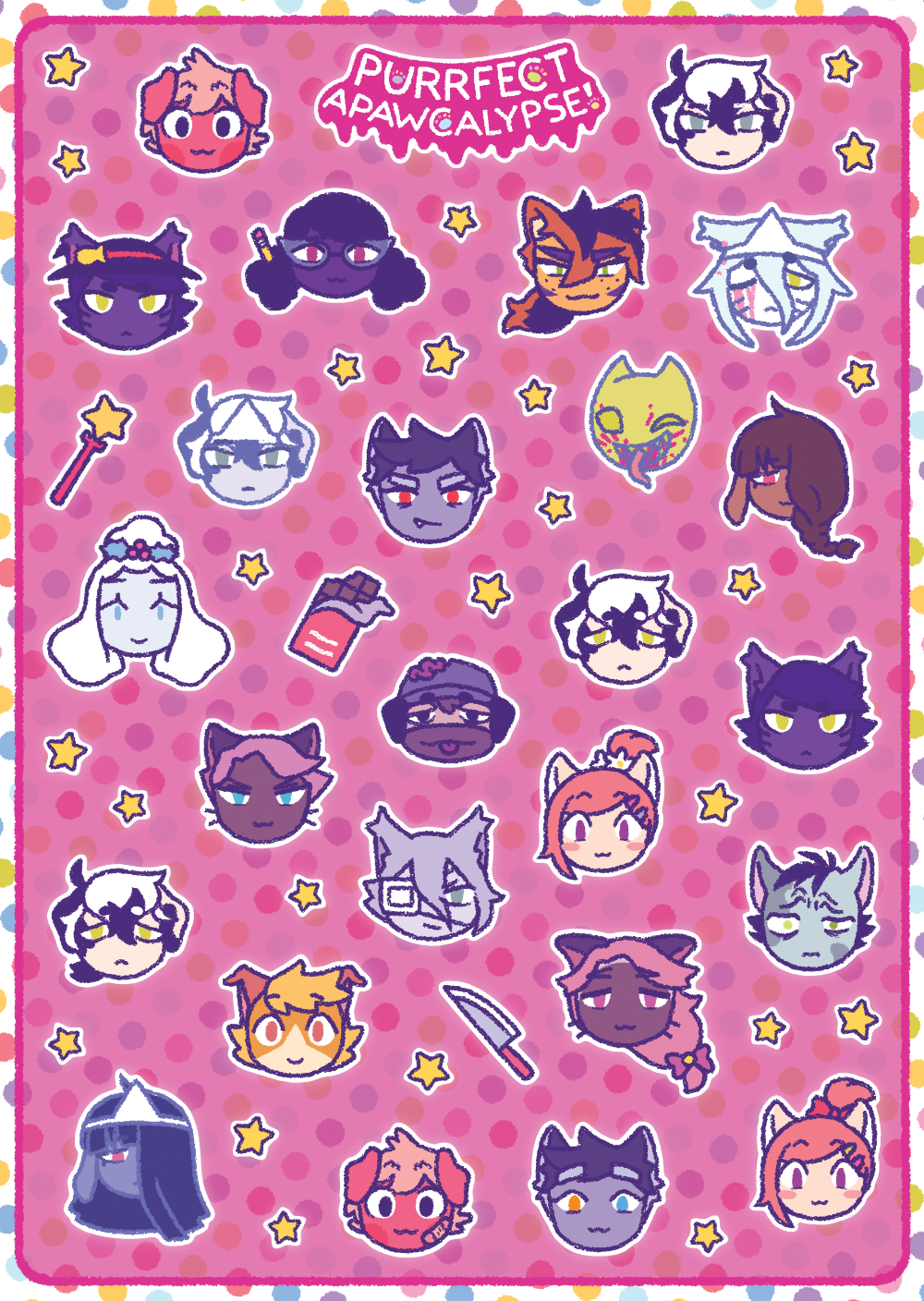 Purrrfect Sticker Purrfect Apawcalypse Glossy Sticker Sheet! – 90% Studios